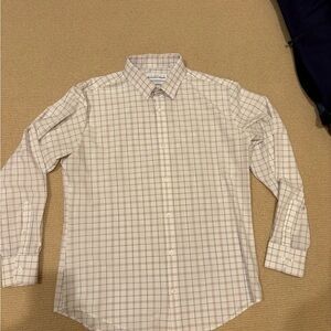Mizzen+Main White and Purple Checkered Dress Shirt